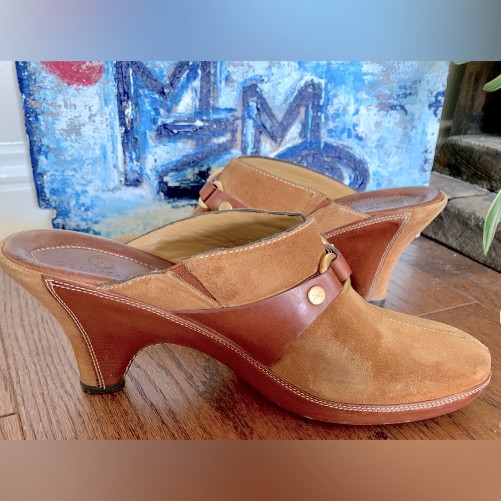 Cole Haan Tan Suede & Leather Mules